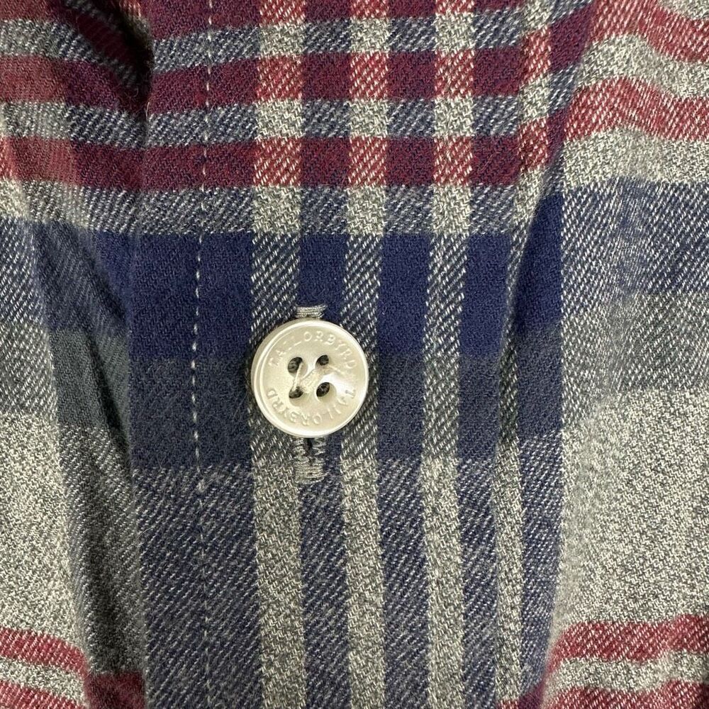 TailorByrd Men's Cranberry Plaid Long Sleeve Shirt size XL - Picture 6 of 7